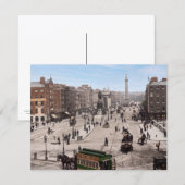 O'Connell Bridge en O'Connell Street 1890 Feestdagenkaart (Voorkant / Achterkant)