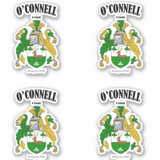 O'Connell Crest Ierse vertaling & betekenis (x4) Sticker (Voorkant)