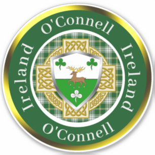 O'Connell Ierse Schild/Celtisch Kruis Persoonlijk Sticker
