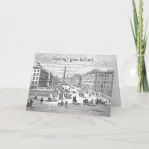O'Connell Street Vintage Dublin Ierland Groeten Kaart