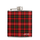 O'Connell Tartan Monogram Rood en Zwart Plaid Heupfles (Voorkant)