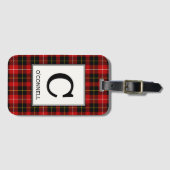 O'Connell Tartan rood en zwart geruite patroon Bagagelabel (Voorkant (horizontaal))