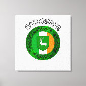 O'Connor Crest & Celtic Knot on Shamrock Canvas Pr (Voorkant)