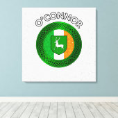 O'Connor Crest & Celtic Knot on Shamrock Canvas Pr (Insitu (Houten vloer))