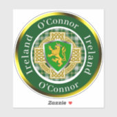 O'Connor Irish Shield/Celtic Cross Personalized Sticker (Vel)