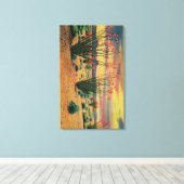 Ocotillo Flowers in Bloom, California DesertStat Canvas Afdruk (Insitu (Houten vloer))