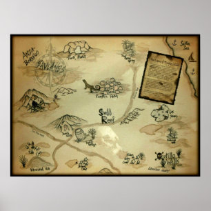 Ocotillo Wells Treasure Map of Southern California Poster