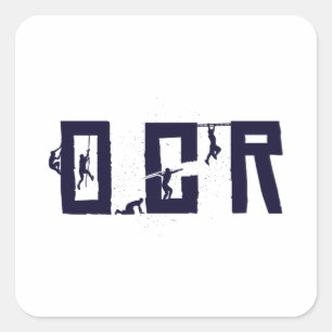 OCR-hindernisrace Vierkante Sticker