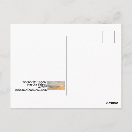 Ocracoke Beach Briefkaart (Achterkant)