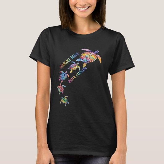 Ocracoke Beach North Carolina Zee Schildpad Lover  T-shirt (Voorkant)