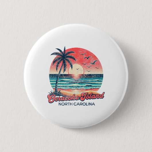 Ocracoke-eiland  ronde button 5,7 cm (Voorkant)