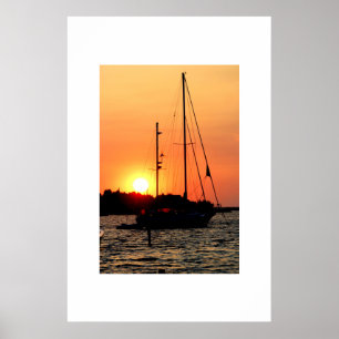 Ocracoke Harbour Sunset Poster