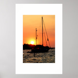 Ocracoke Harbour Sunset Poster