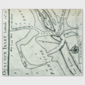 Ocracoke Inlet Map - Blackeard's Anchoring (1733) Cadeaupapier (Vlak)