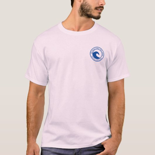 Ocracoke Island Blue Ocean Wave Circle Design T-shirt (Voorkant)