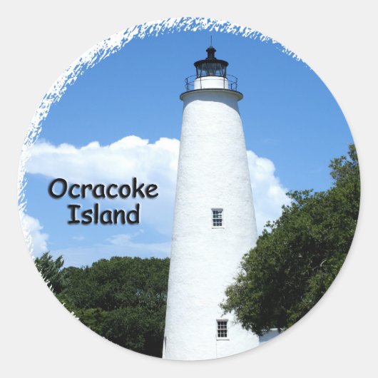 Ocracoke Island Light Ronde Sticker (Voorkant)