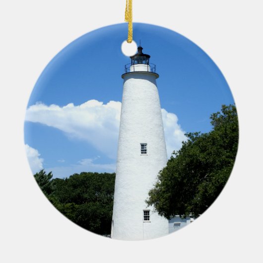 Ocracoke Island Lighthouse Keramisch Ornament (Achterkant)