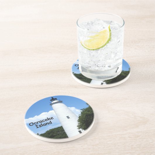 Ocracoke Island Lighthouse Zandsteen Onderzetter (Zijkant)