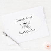 Ocracoke Island North Carolina Pirate Logo Ovale Sticker (Envelop)