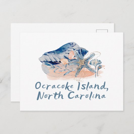 Ocracoke Island Seashells Briefkaart (Voorkant / Achterkant)