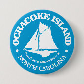 Ocracoke Island (sloep) Ronde Button 7,6 Cm (Voorkant)