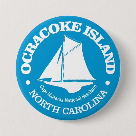 Ocracoke Island (sloep) Ronde Button 7,6 Cm (Voorkant)