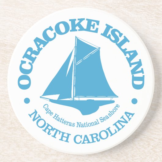Ocracoke Island (sloep) Zandsteen Onderzetter (Voorkant)