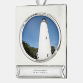 Ocracoke Island Verzilverd Banner Ornament (Links)