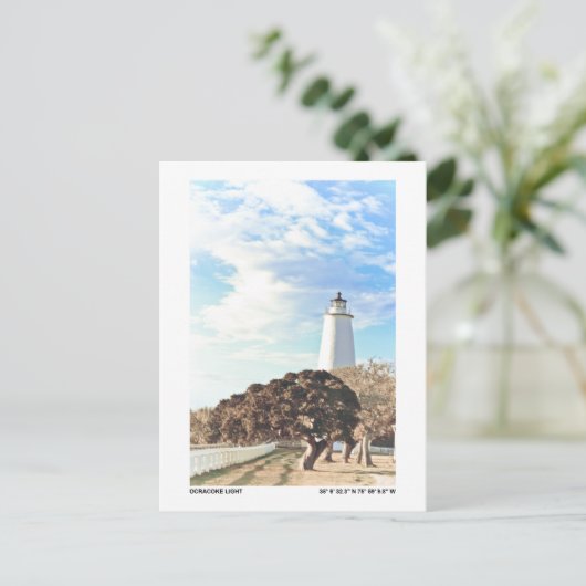 Ocracoke Light. Briefkaart (Staand voorkant)