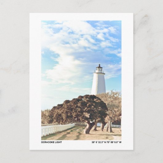 Ocracoke Light. Briefkaart (Voorkant)
