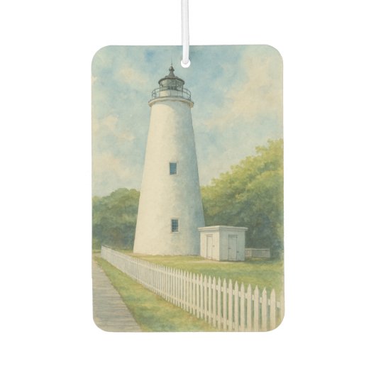 Ocracoke Lighthouse Aquarel Luchtverfrisser (Voorkant)