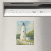 Ocracoke Lighthouse Aquarel Magneet (Insitu (Vaatwasser))