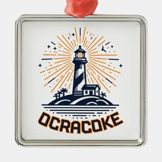 Ocracoke North Carolina Lighthouse Sunrise Metalen Ornament (Voorkant)