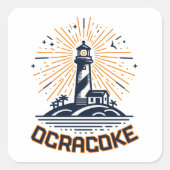 Ocracoke North Carolina Lighthouse Sunrise Vierkante Sticker (Voorkant)