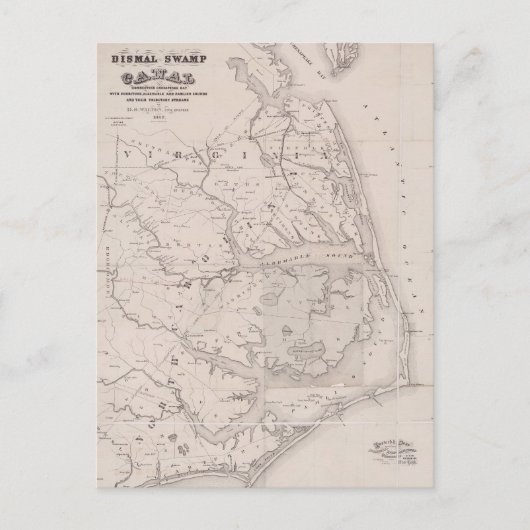 Ocracoke Virginia 1867 Antiek Kaart (Voorkant)