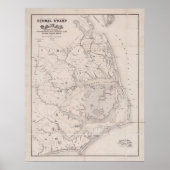 Ocracoke Virginia 1867 Antiek Kaart Poster (Voorkant)