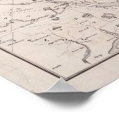 Ocracoke Virginia 1867 Antiek Kaart Poster (Hoek)