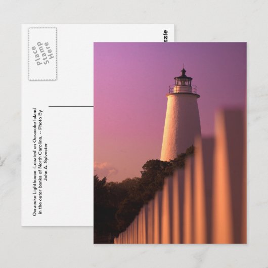 Ocracoke vuurtoren briefkaart (Voorkant / Achterkant)