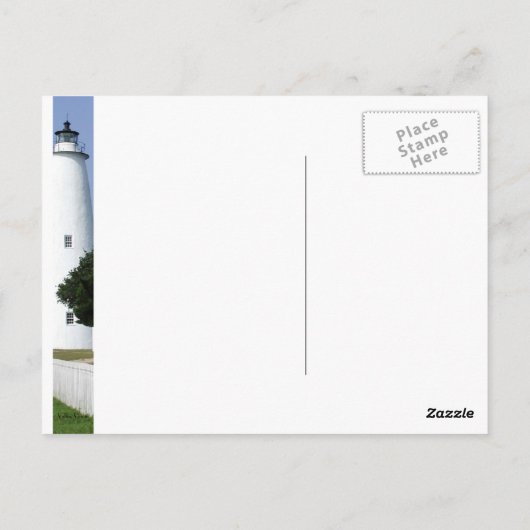 Ocracoke vuurtoren briefkaart (Achterkant)