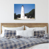 Ocracoke vuurtoren canvas afdruk (Insitu (Slaapkamer))