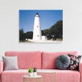 Ocracoke vuurtoren canvas afdruk (Insitu (Woonkamer))