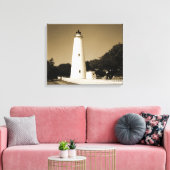 Ocracoke vuurtoren canvas afdruk (Insitu (Woonkamer))