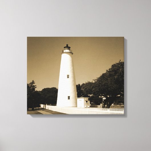 Ocracoke vuurtoren canvas afdruk (Voorkant)