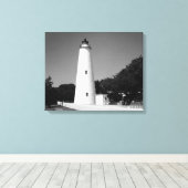 Ocracoke vuurtoren canvas afdruk (Insitu (Houten vloer))