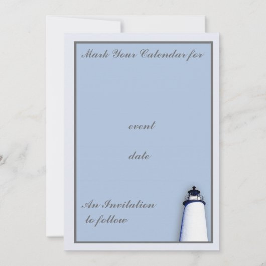 Ocracoke vuurtoren kaart (Achterkant)