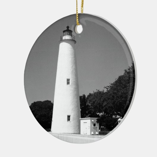 Ocracoke vuurtoren keramisch ornament (Links)