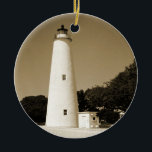 Ocracoke vuurtoren keramisch ornament<br><div class="desc">Ocracoke vuurtoren</div>