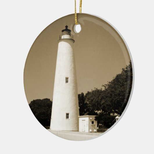 Ocracoke vuurtoren keramisch ornament (Links)