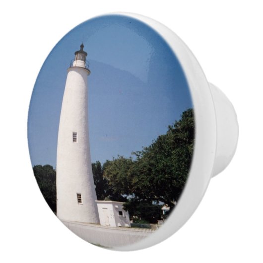 Ocracoke vuurtoren keramische knop (Rechts)