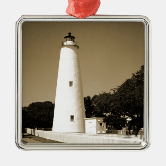 Ocracoke vuurtoren metalen ornament (Voorkant)